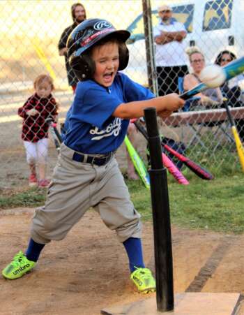 A boy playing baseball